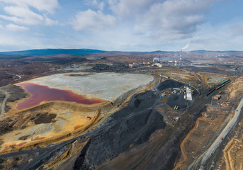 Obraz premium Very dirty city of Karabash. Aerial