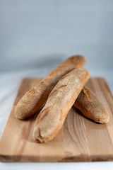 fresh bread on wooden table