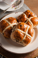 Hot Cross Buns a spiced sweet cake traditionally eaten on Good Friday