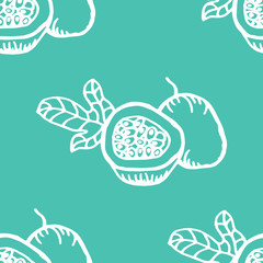 Passion fruit tropical seamless pattern