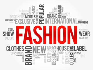 Fototapeta premium Fashion word cloud collage, concept background