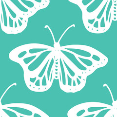 eamless vector pattern with butterflies