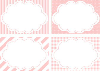 吹出しフレーム　柄背景セット