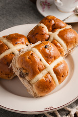 Hot Cross Buns a spiced sweet cake traditionally eaten on Good Friday