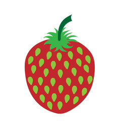 Vector illustration of painted strawberry on white background. Symbol of fruit, food,vegetarian,vegan.