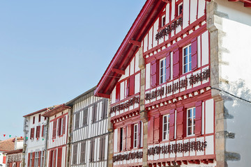 Espelette town in the basque region of the south of France - obrazy, fototapety, plakaty