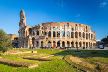 The Colosseum in Rome at sunny day, Italy