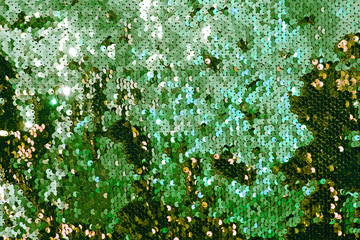 metallic sparkling sequins scales background, round sequins in fashion dress,