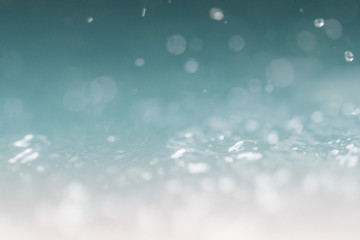 Selective focus drop of water abstract background.Blue wallpaper background.