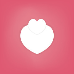 Valentine's Day 2 white heart Design for decoration