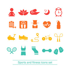 Fitness and sport icons collection