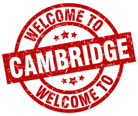welcome to Cambridge red stamp