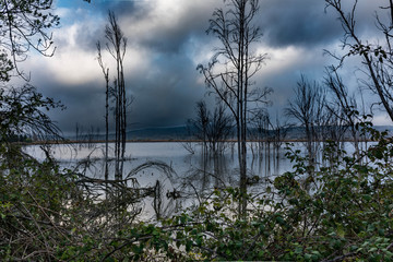 Landscape of river and lake of the mediterranean sea