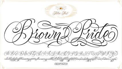 Brown Pride Tattoo Lettering