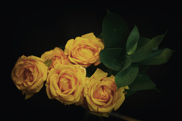 bouquet of yellow roses