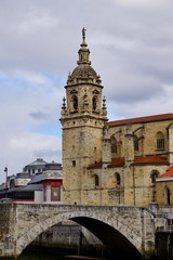 Fototapeta premium church architecture in Bilbao city Spain