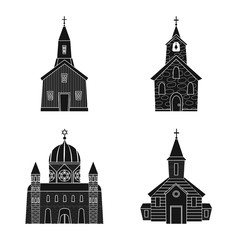 Vector illustration of house and parish symbol. Collection of house and building stock vector illustration.
