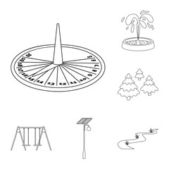 Isolated object of landscape and nature icon. Set of landscape and city vector icon for stock.