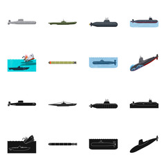 Isolated object of war  and ship symbol. Collection of war  and fleet stock vector illustration.