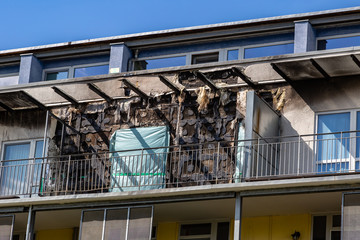 Berlin, 08.06.2018 eine ausgebrannte Wohnung wurde versiegelt (redaktionell)