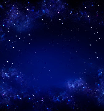 Deep space. Night sky, abstract blue background