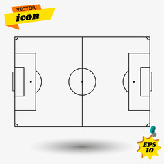 Line of football field or soccer field background. Vector illustration.