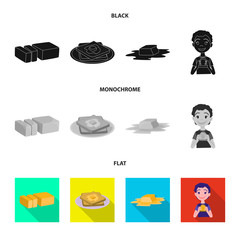 Vector design of creamy and product sign. Collection of creamy and farm vector icon for stock.