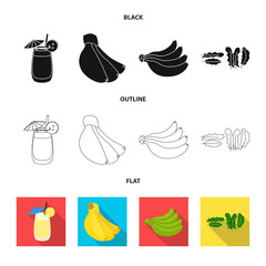 Isolated object of natural and vegetarian symbol. Set of natural and eating stock vector illustration.