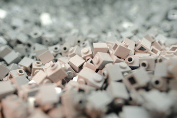 Obraz premium Multiple color plastic construction toys bricks or colorful interlocking plastic