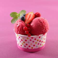 ice cream with berry fruit