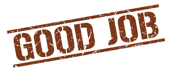 good job brown grunge square vintage rubber stamp