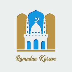 Ramadan Kareem greeting card islamic vector design - vector