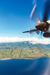 Naklejka na ściany i meble Reunion island aerial photo