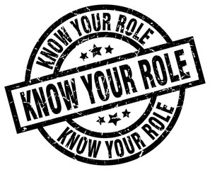 know your role round grunge black stamp