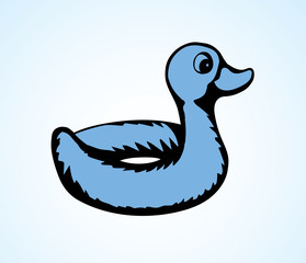 Inflatable swimming ring. Vector drawing