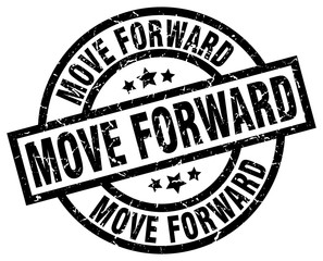 move forward round grunge black stamp