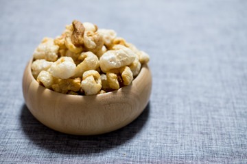 Crispy deep fried pork skin or pork rind