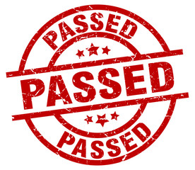 passed round red grunge stamp