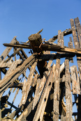 Ruiny starego wiatraka w Malawiczach na Podlasiu
