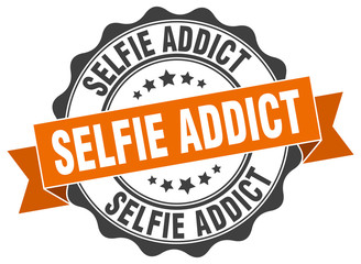 selfie addict stamp. sign. seal