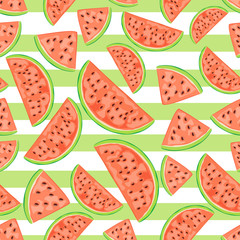 Seamless Background with Watermelon