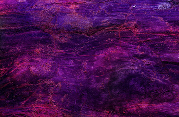 Neon purple, blue and pink colors abstract stone background.Trend of 80s colors.