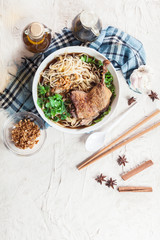 Delicious duck noodle soup