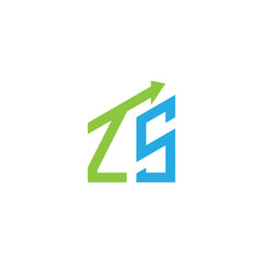 initial letter logo with growing arrows