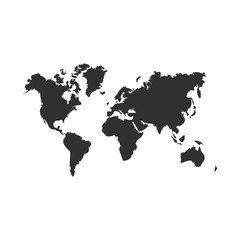 Fototapeta premium world map map icon. isolated on white background. Vector illustration.