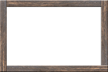 Wood frame white background