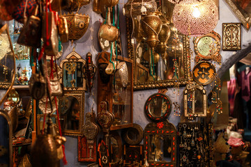 Fototapeta na wymiar Moroccan chandeliers and lanterns
