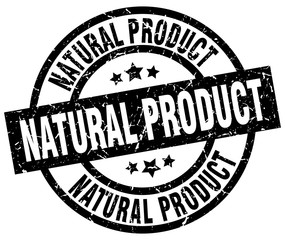 natural product round grunge black stamp
