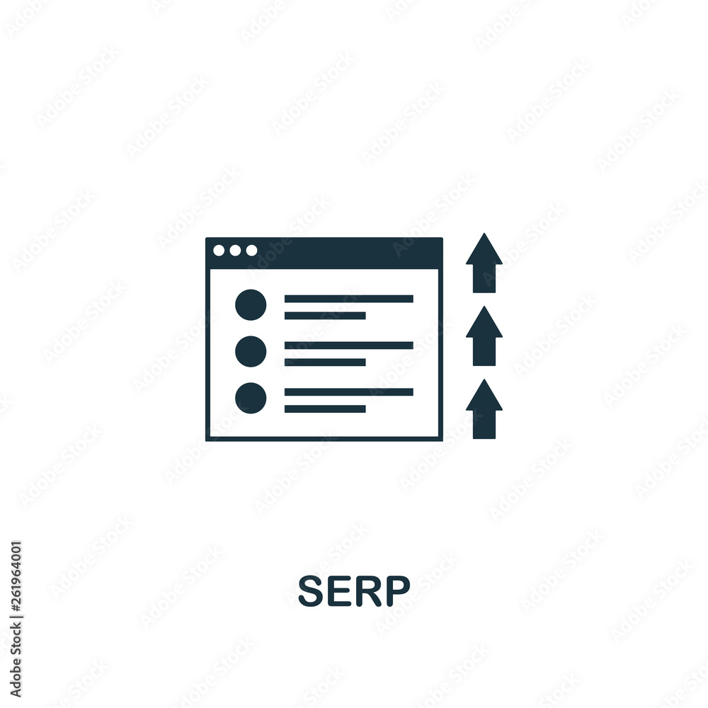 Poster search engine results page (serp) icon. creative element design from content icons collection. pixel