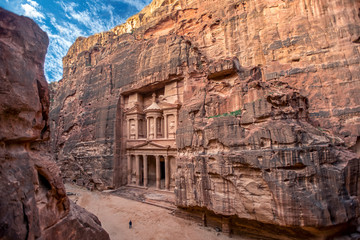.incredible and mystical look at the Al Khazneh tomb. The Treasury tomb of Petra, Jordan - Image,...